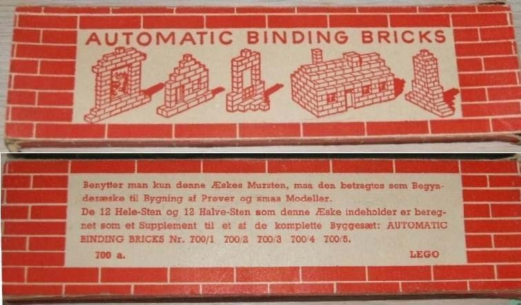 Small Brick Set (ABB) LEGO set (#700.A-1, 1949)