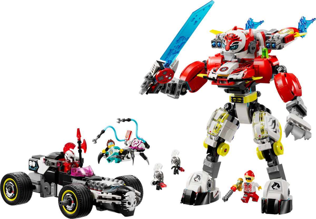 Cooper's Tiger Mech & Zero's Hot Rod Car LEGO set (#71497-1)