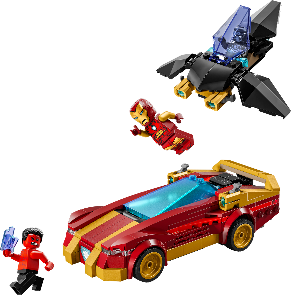 Iron Man Car & Black Panther vs. Red Hulk LEGO set (#76310-1)