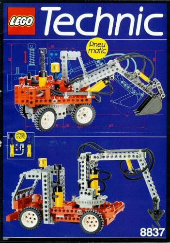Pneumatic Excavator LEGO set (#8837-1, 1992)
