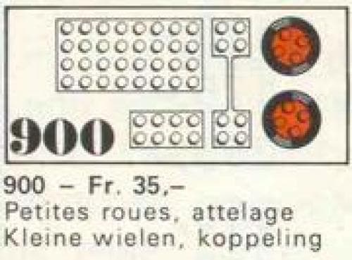 4 Small Wheels with Accessories LEGO set (#900-2, 1969)