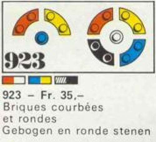 50 bricks, curved and round LEGO set (#923-1, 1969)