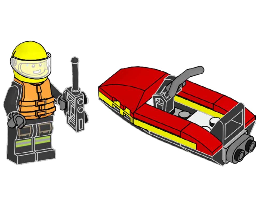 Firefighter with Water Scooter LEGO set (#952505-1)
