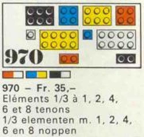47 1/3 elements (plates) LEGO set (#970-2, 1969)
