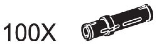 Long Black Connector Pegs (Pack of 100) LEGO set (#970605-1, 2002)