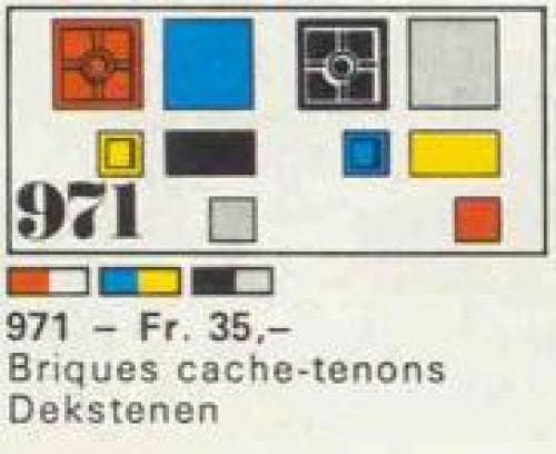 52 Flat Tile Bricks LEGO set (#971-1, 1969)