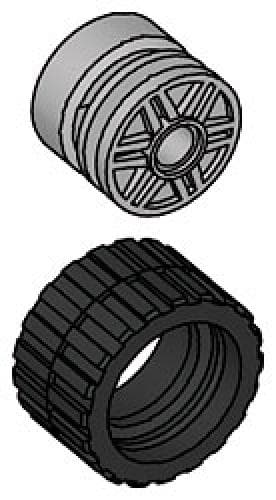 Small Wide Tire & Hub (Pack of 8 each) LEGO set (#991331-1)