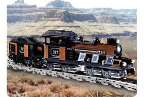 Large Train Engine with Tender Brown