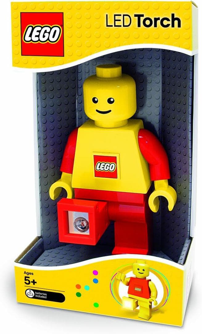 Minifigure Flashlight with Yellow Torso, Red arms and Red Legs