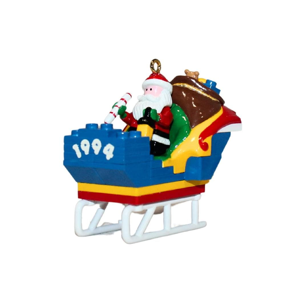 Hallmark Keepsake Christmas Tree Ornament - 1994 Santa's Sleigh LEGO set (#QX5453-1)