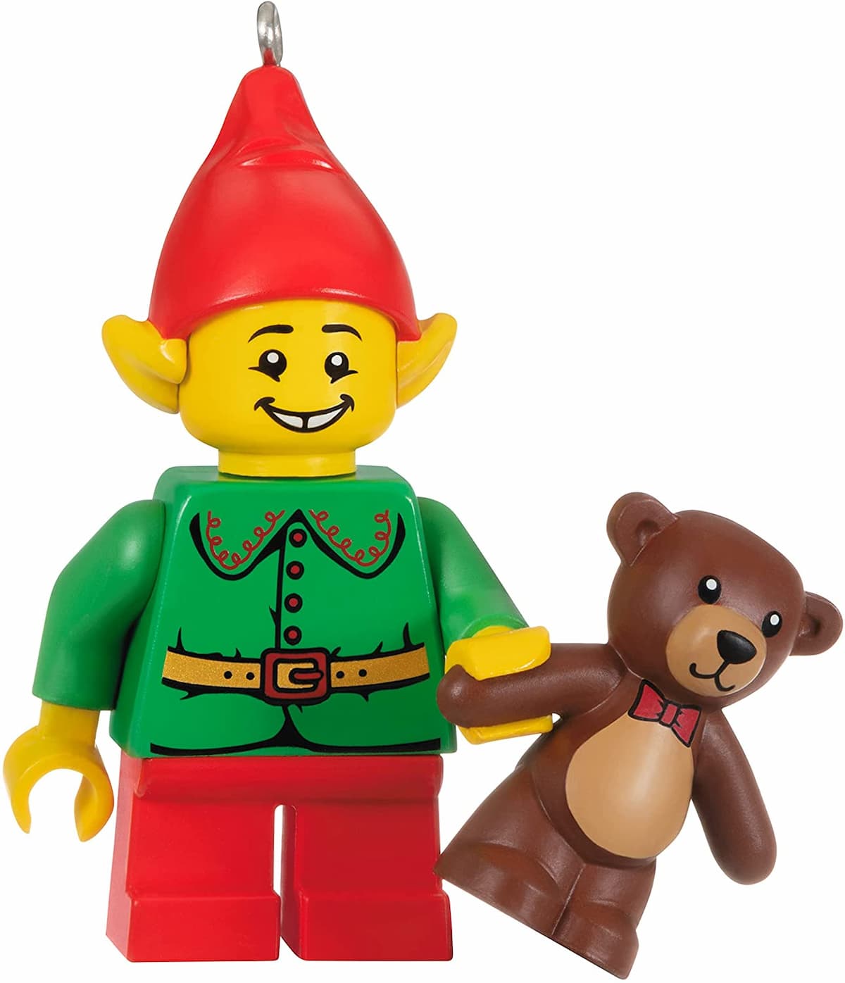 Hallmark Keepsake Christmas Tree Ornament - Elf and Teddy LEGO set (#QXI7225-1)