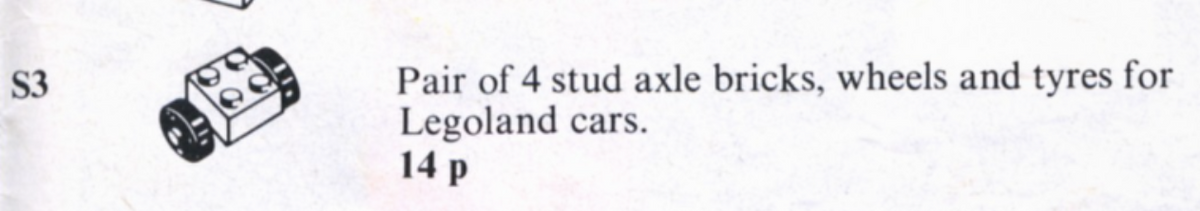 Wheels and tyres LEGO set (#S3-1, 1970)