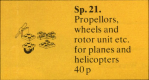 Propellers, Wheels and Rotors LEGO set (#Sp21-1, 1977)