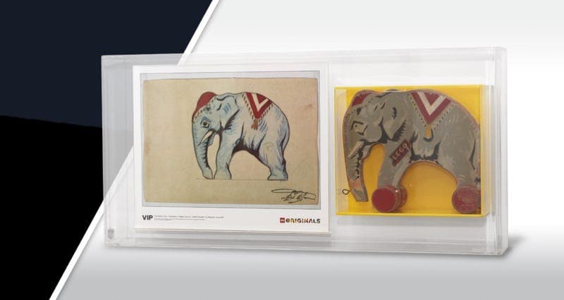 Original Wooden Elephant Pull-Along Toy and Print LEGO set (#WOODENELEPHANT-1)