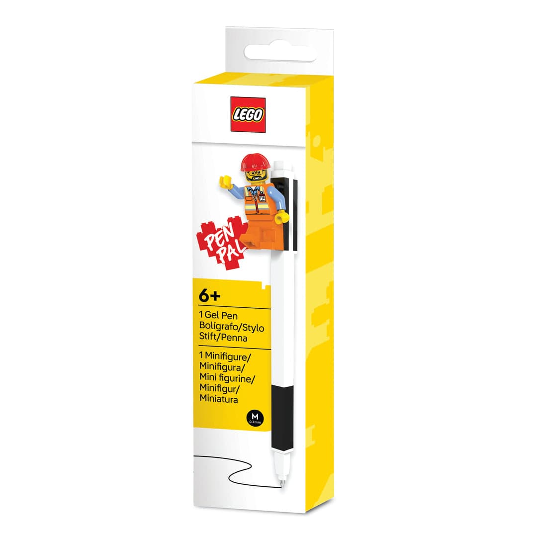 Pen Pal Gel Pen with Construction Worker Minifigure (Black) LEGO Stationery and Office Supplies set (#53703-1, 2025)