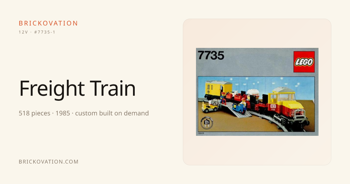Freight Train — LEGO 12V #7735-1 (1985) · Brickovation