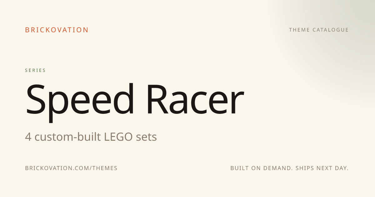 Speed Racer LEGO Sets — Custom Built On Demand · Brickovation